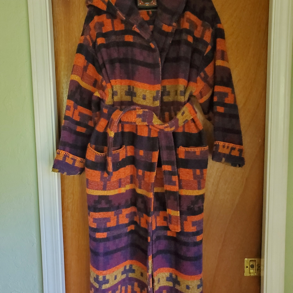 Circle T Hooded Jacket with Vibrant Purple and Orange Pattern